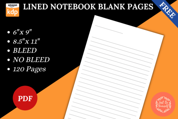 Download FREE Lined Notebook Blank KDP Interior - Lined notebook Collection
