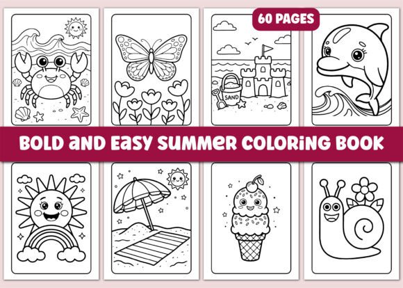 Download Bold and Easy Summer Coloring Book - Coloring book Collection