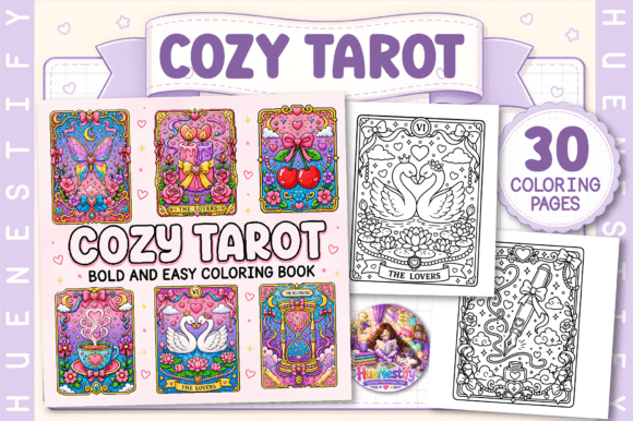 Download Cozy Tarot Bold and Easy Coloring Book - Coloring book Collection