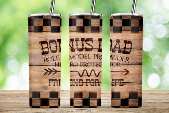 Download Checkerboard Wood BONUS DAD Tumbler Wrap - Premium Bundle