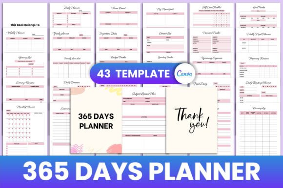 Download 365 Days Planner Canva Interior - 365 days planner Collection