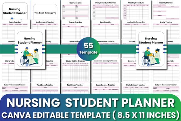 Download Nursing Student Planner Canva Templates - Student planner Collection
