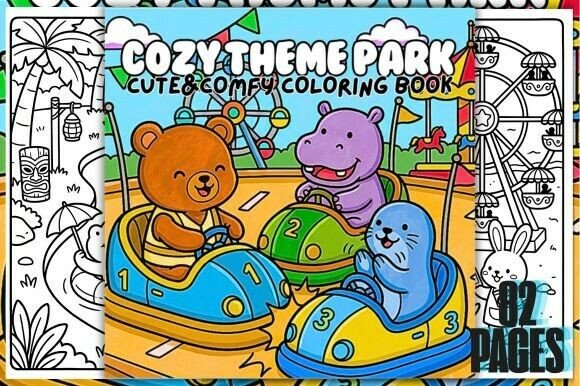 Download Cozy Theme Park Cute&amp;Comfy Coloring Book - Coloring book Collection