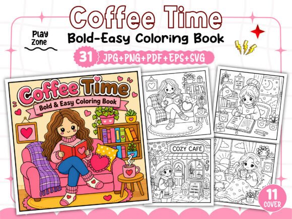 Download Coffee Time Story Coloring Book - Coloring book Collection
