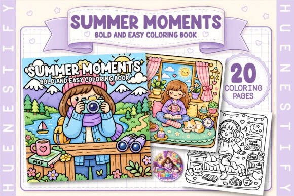Download Summer Moments Bold &amp; Easy Coloring Book - Coloring book Collection
