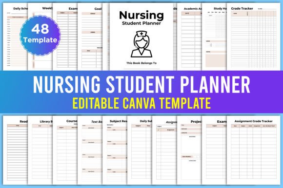 Download Editable Nursing Student Planner Canva - Student planner Collection