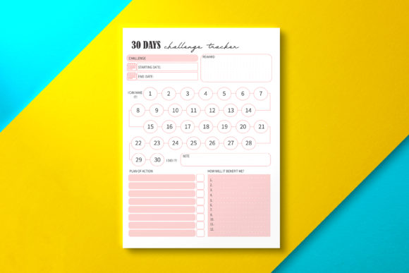 Download 30 Days Challenge Tracker, KDP - 30 days challenge Collection