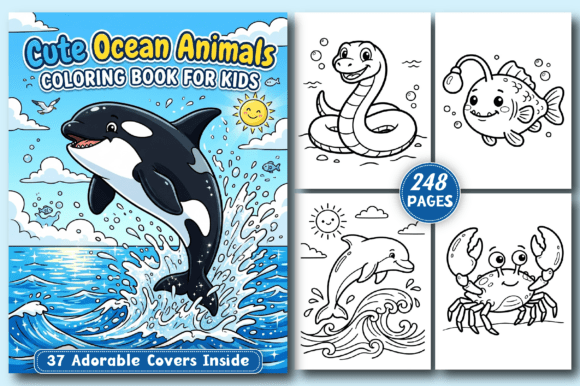 Download Cute Ocean Animals KIDS Coloring Book - Coloring book Collection
