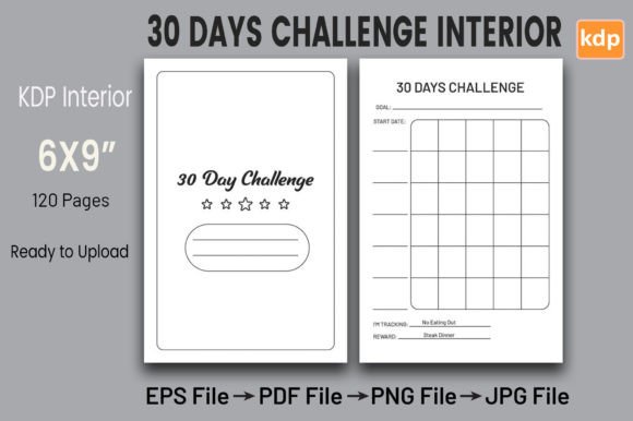 Download 30 Days Challenge Tracker  | KDP Interio - 30 days challenge Collection