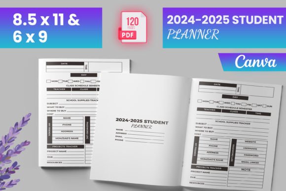 Download 2024-2025 Student Planner Canva (KDP) - Student planner Collection